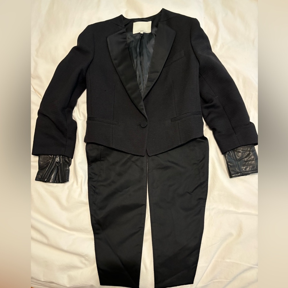 Phillip Lim tux jacket with tail and detachable leather sleeves
